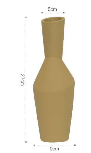 Modern Geometric Ceramic Vase — Oblique Mouth Moderne Vases