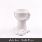 Adorable Humanoid Ceramic Succulent Planter Moderne Vases