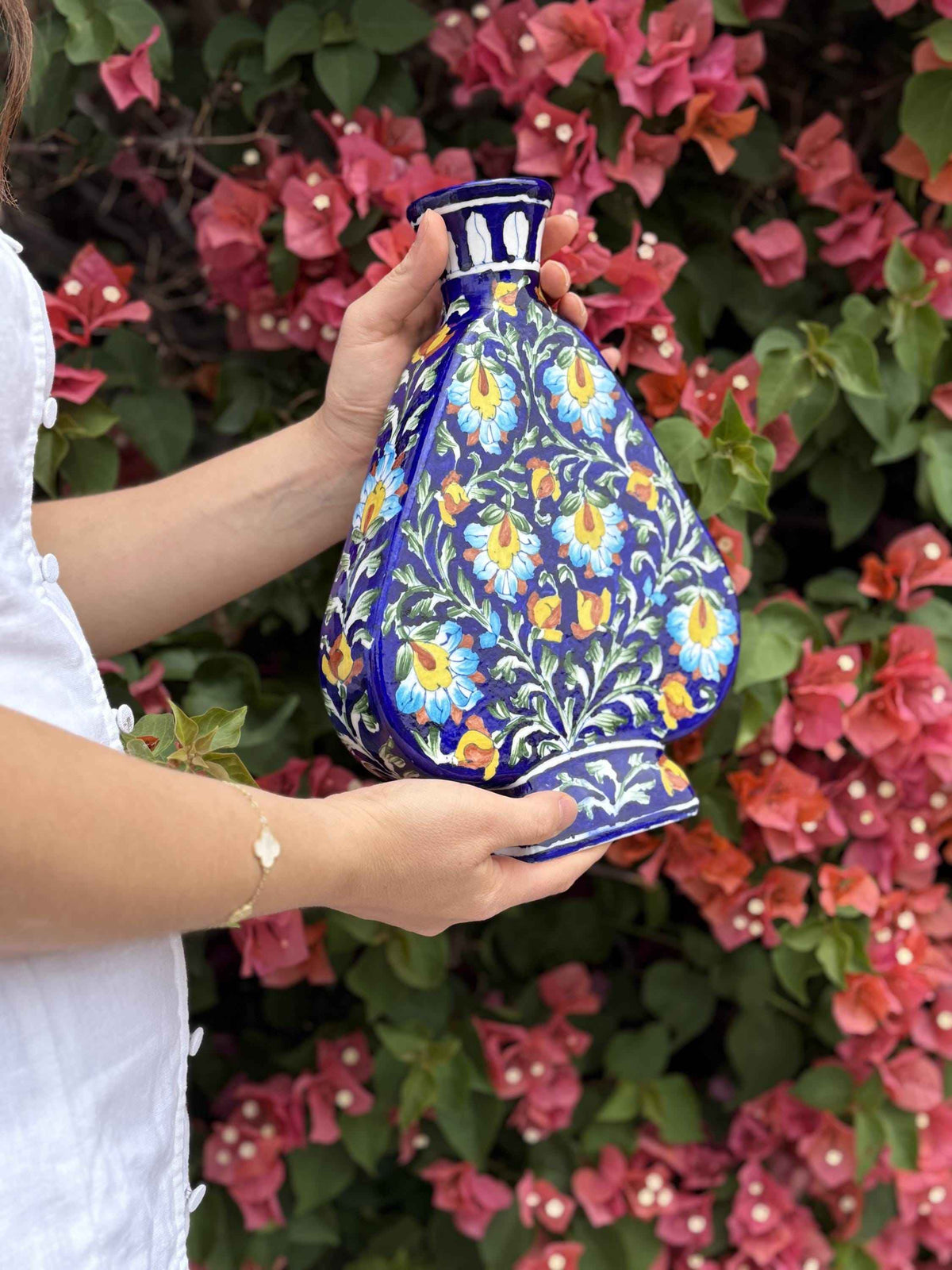 Azura Vase — Handcrafted Blue Pottery EarthenByMalvika
