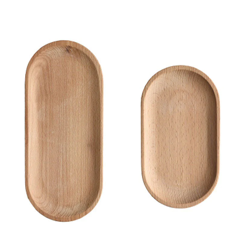 Japanese Solid Wood Oval Tray Moderne Vases