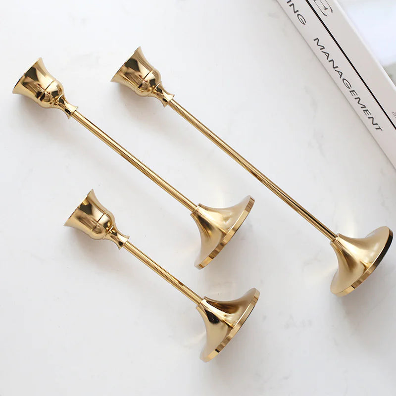 Antique Gold Candle Holder Moderne Vases