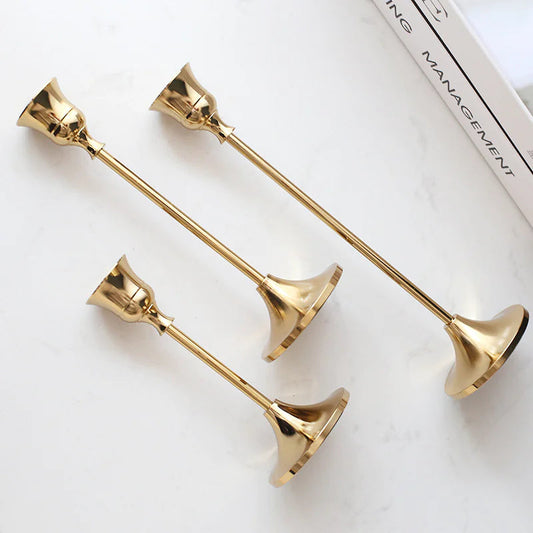Antique Gold Candle Holder Moderne Vases