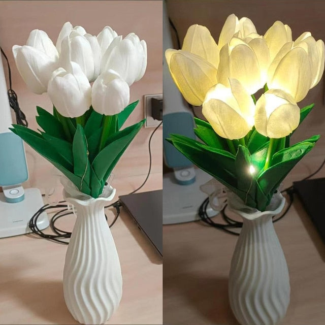 LED Tulip Table Lamp Moderne Vases