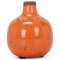 Mini Round Ceramic Vase — Distressed Orange Moderne Vases