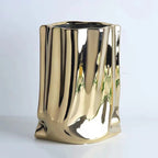 Luxury Ruffled Electroplated Ceramic Vase Moderne Vases