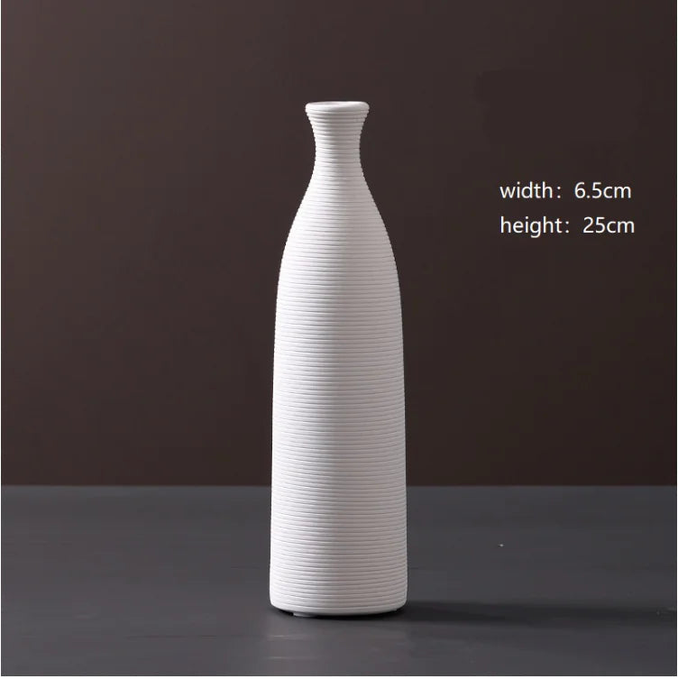 Minimalist White Ceramic Vase Moderne Vases