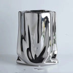 Luxury Ruffled Electroplated Ceramic Vase Moderne Vases