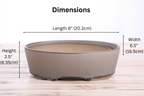 Oval A Bonsai Pot 8 Inch – Straight‑Sided Oval Ceramic Bonsai & Succulent Planter, High‑Fired Frost‑Proof Stoneware with Drainage & Wiring Holes, Handmade in USA (Ocean) Willow Bonsai Ceramics