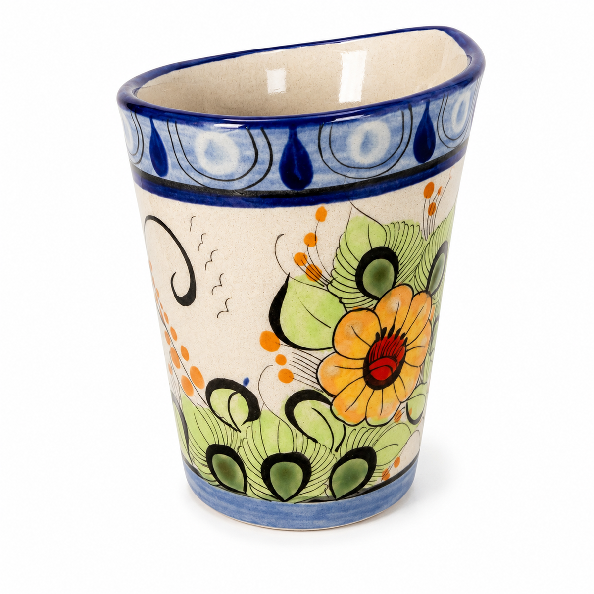 Hand-Painted Flared Ceramic Vase Upavim Crafts