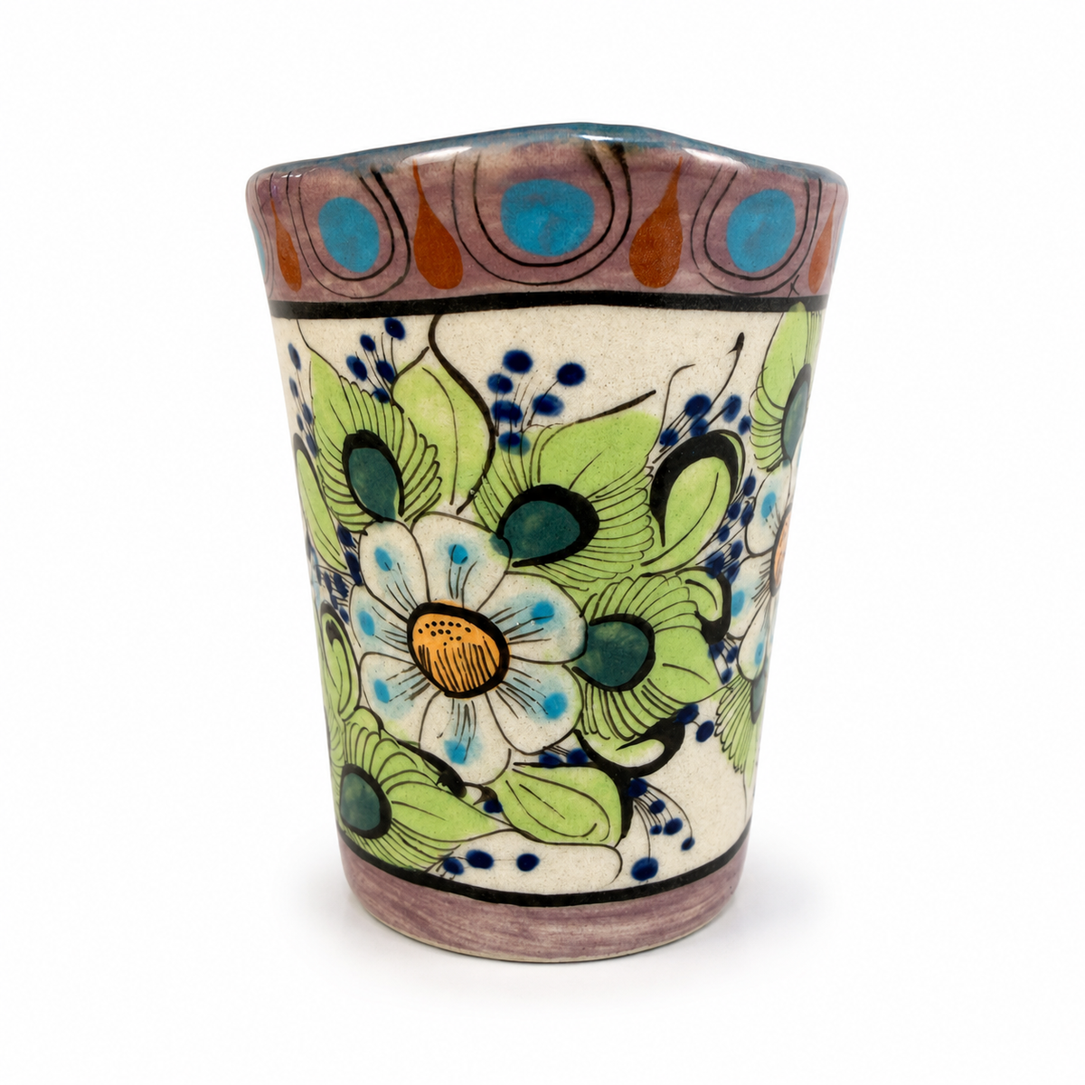 Hand-Painted Flared Ceramic Vase Upavim Crafts