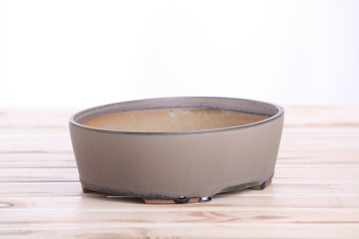 Oval A Bonsai Pot 8 Inch – Straight‑Sided Oval Ceramic Bonsai & Succulent Planter, High‑Fired Frost‑Proof Stoneware with Drainage & Wiring Holes, Handmade in USA (Ocean) Willow Bonsai Ceramics