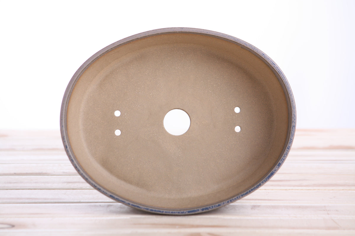 Oval A Bonsai Pot 8 Inch – Straight‑Sided Oval Ceramic Bonsai & Succulent Planter, High‑Fired Frost‑Proof Stoneware with Drainage & Wiring Holes, Handmade in USA (Ocean) Willow Bonsai Ceramics