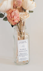 Botanical Diffuser Bouquet | Preserved Floral Home Fragrance with Blush Peonies 8oz Nustad Family Ranch