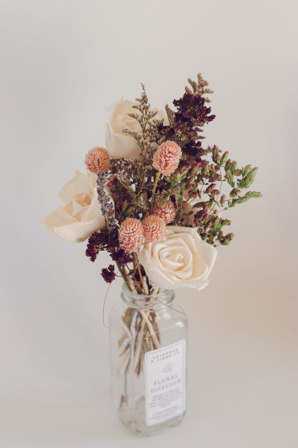Dried Flower Reed Diffuser | Floral Home Fragrance with Caspia 8oz Nustad Family Ranch