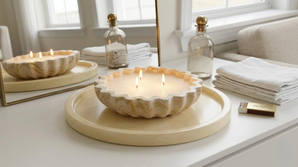 Fluted Candle Bowl Believe Candle