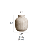 White Textured Porcelain Ceramic Jar Vase RusticReach