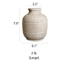 White Textured Porcelain Ceramic Jar Vase RusticReach