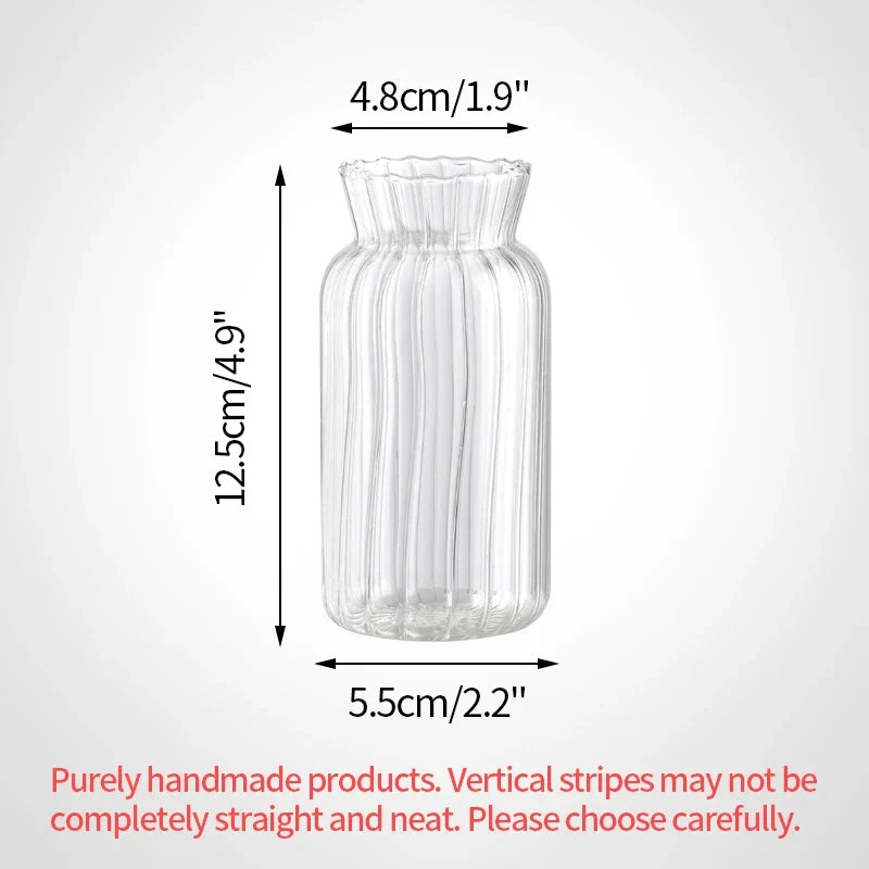 Minimalist Clear Glass Flower Vase DECORBITES