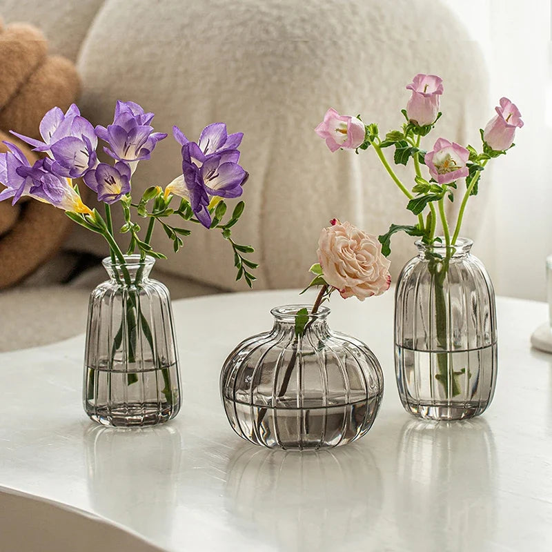 Minimalist Clear Glass Flower Vase DECORBITES