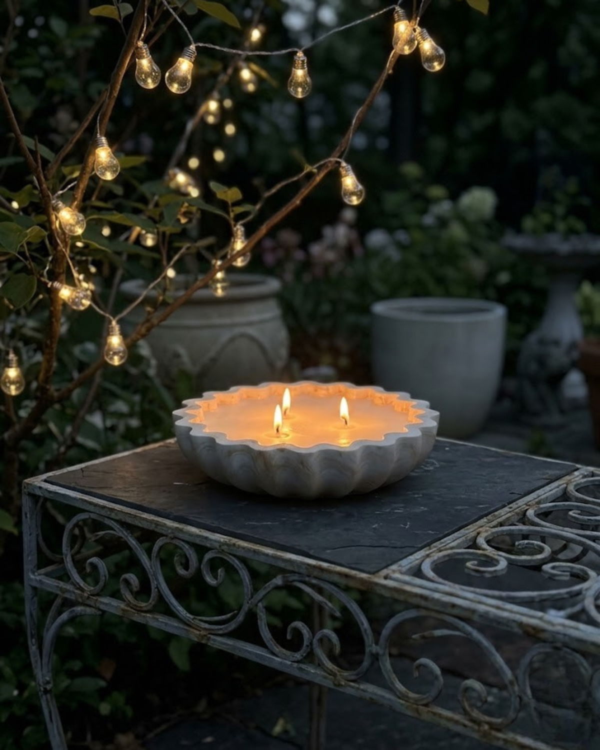 Fluted Candle Bowl Believe Candle