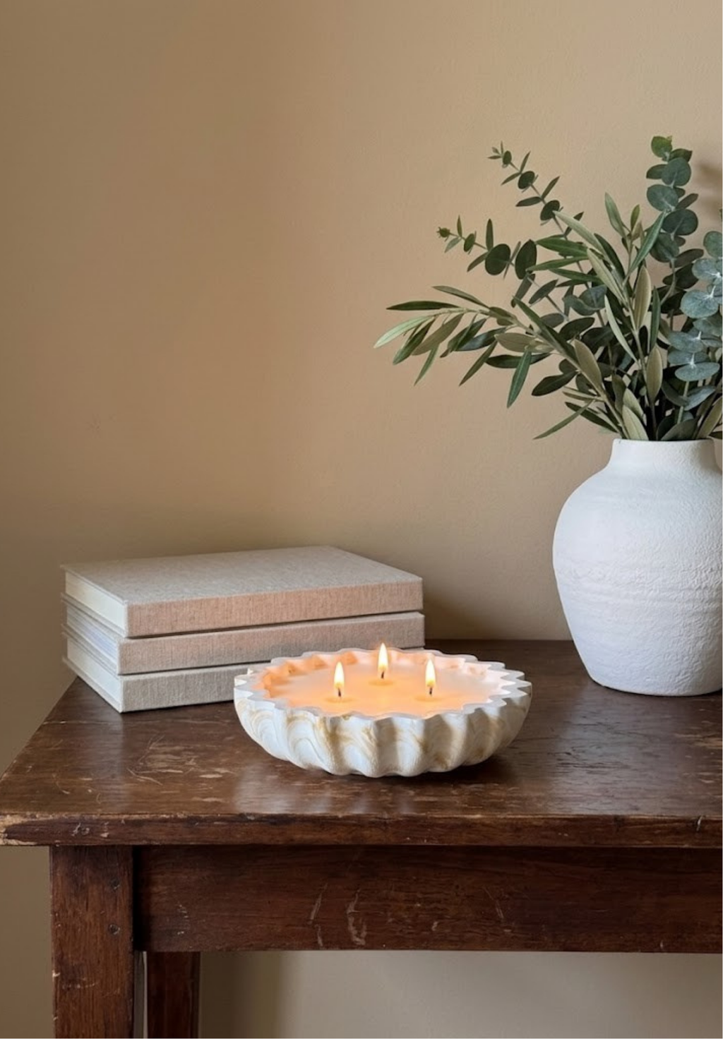 Fluted Candle Bowl Believe Candle