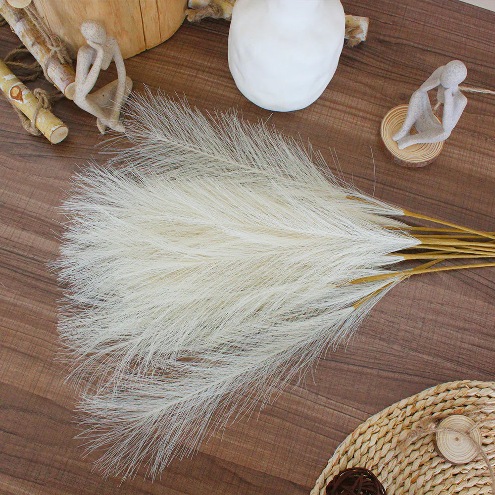 Faux Pampas Stems, Set of 6 Moderne Vases