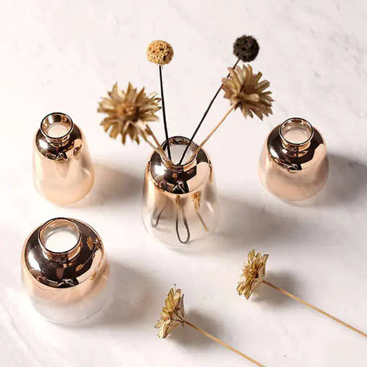 Nordic Modern Gold-Plated Glass Vase Moderne Vases