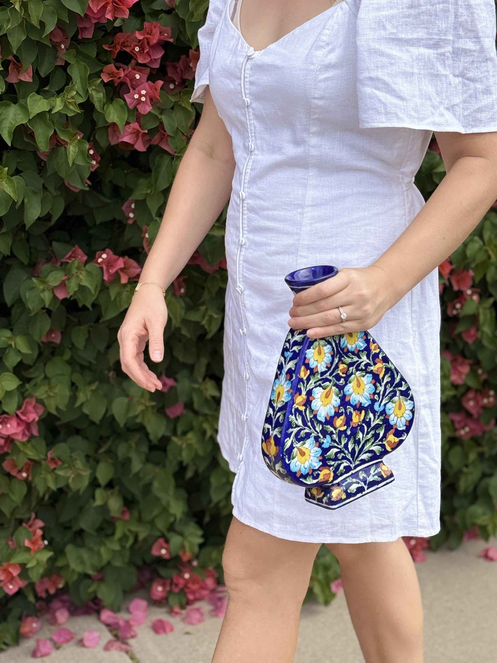 Azura Vase — Handcrafted Blue Pottery EarthenByMalvika