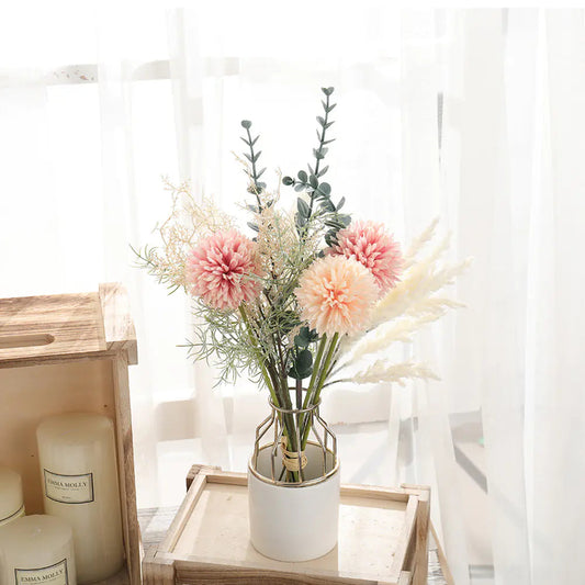 Misty Chrysanthemum Artificial Flower Bouquet Moderne Vases
