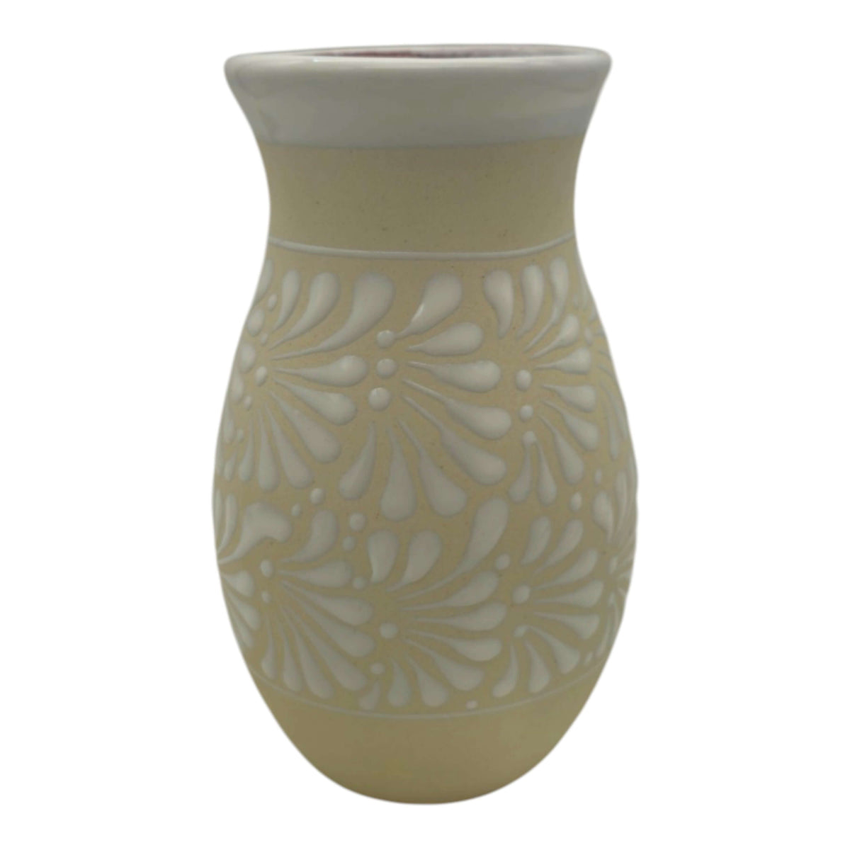 Cream & White Talavera Vase | Handmade Floral Pottery The Talavera Hub