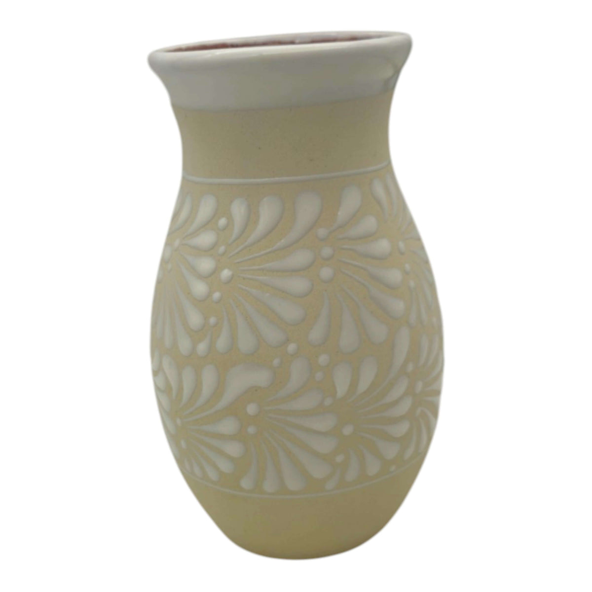 Cream & White Talavera Vase | Handmade Floral Pottery The Talavera Hub