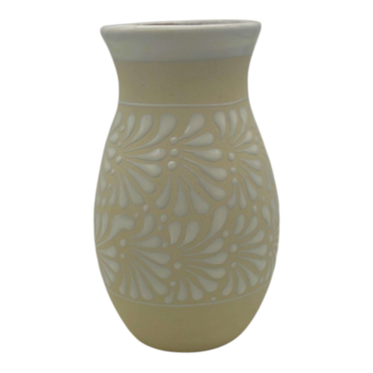 Cream & White Talavera Vase | Handmade Floral Pottery The Talavera Hub