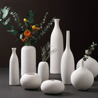 Minimalist White Ceramic Vase Moderne Vases