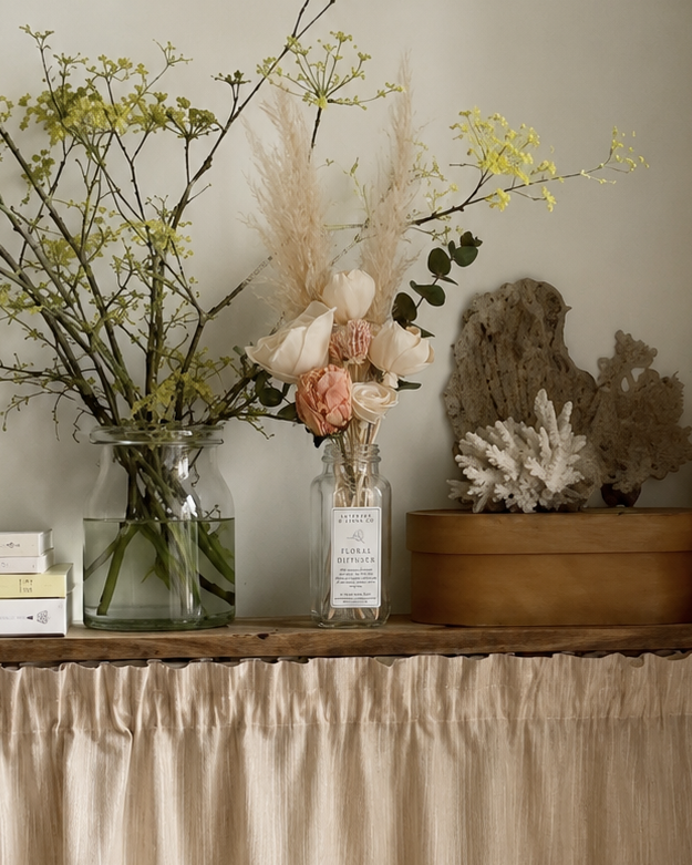 Botanical Diffuser Bouquet | Preserved Floral Home Fragrance with Blush Peonies 8oz Nustad Family Ranch
