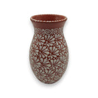 Handmade Talavera Vase | Brown & White Relief Pottery The Talavera Hub