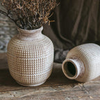 White Textured Porcelain Ceramic Jar Vase RusticReach