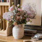 White Textured Porcelain Ceramic Jar Vase RusticReach