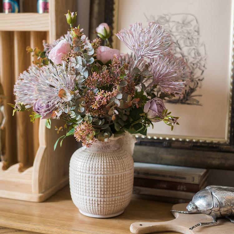 White Textured Porcelain Ceramic Jar Vase RusticReach