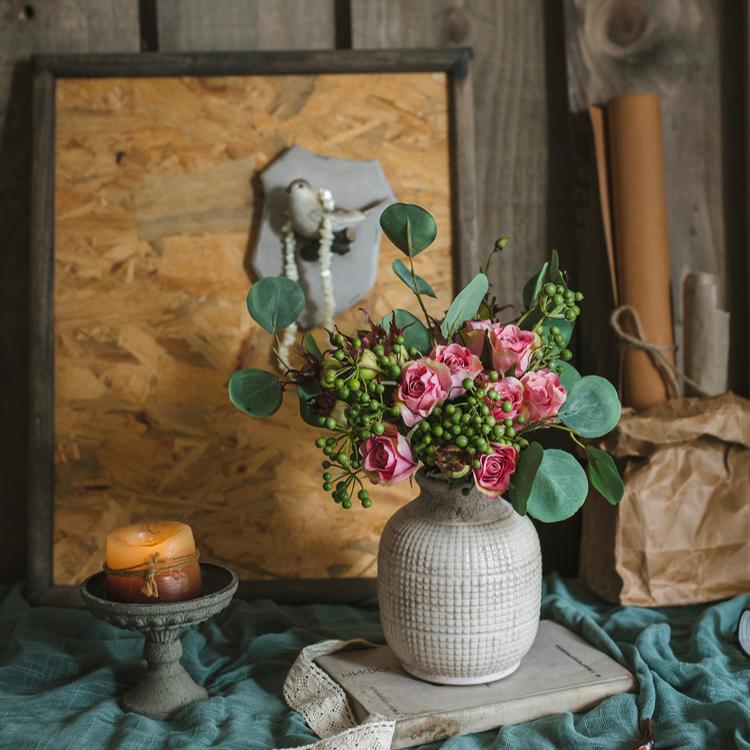 White Textured Porcelain Ceramic Jar Vase RusticReach