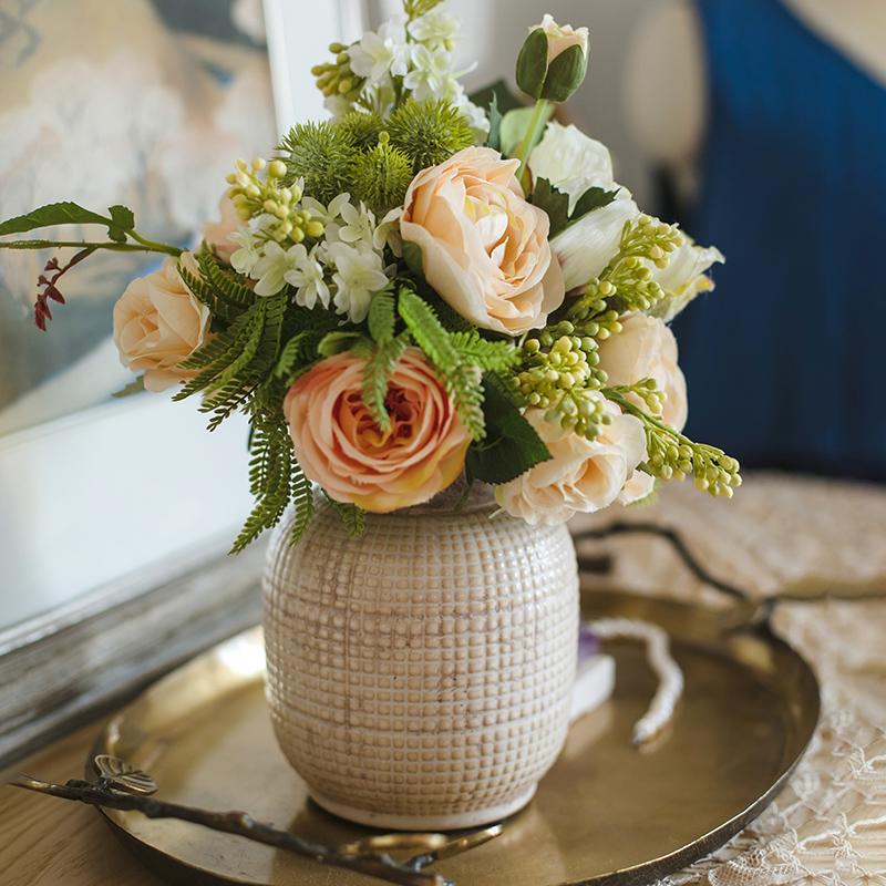 White Textured Porcelain Ceramic Jar Vase RusticReach