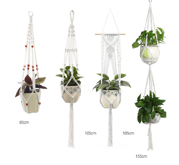 Macrame Plant Hangers - Pack of 4 Moderne Vases