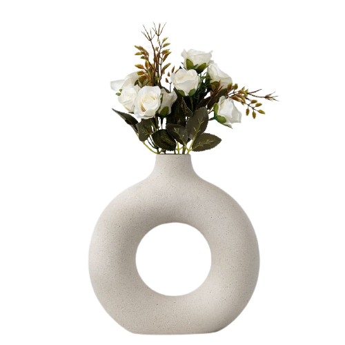 Circular Hollow Ceramic Vase Moderne Vases