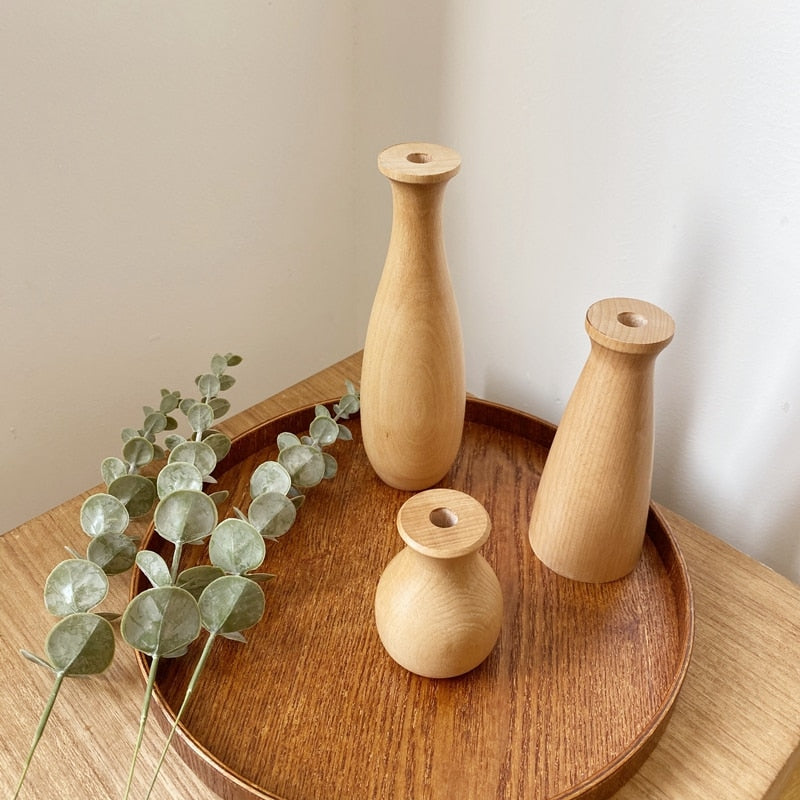 Minimalist Wooden Vases Moderne Vases