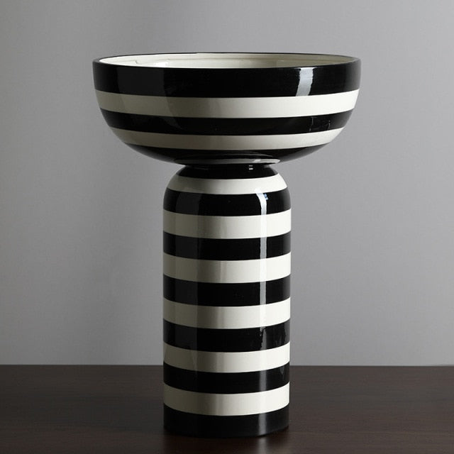 Striped Hydroponic Ceramic Vase Moderne Vases