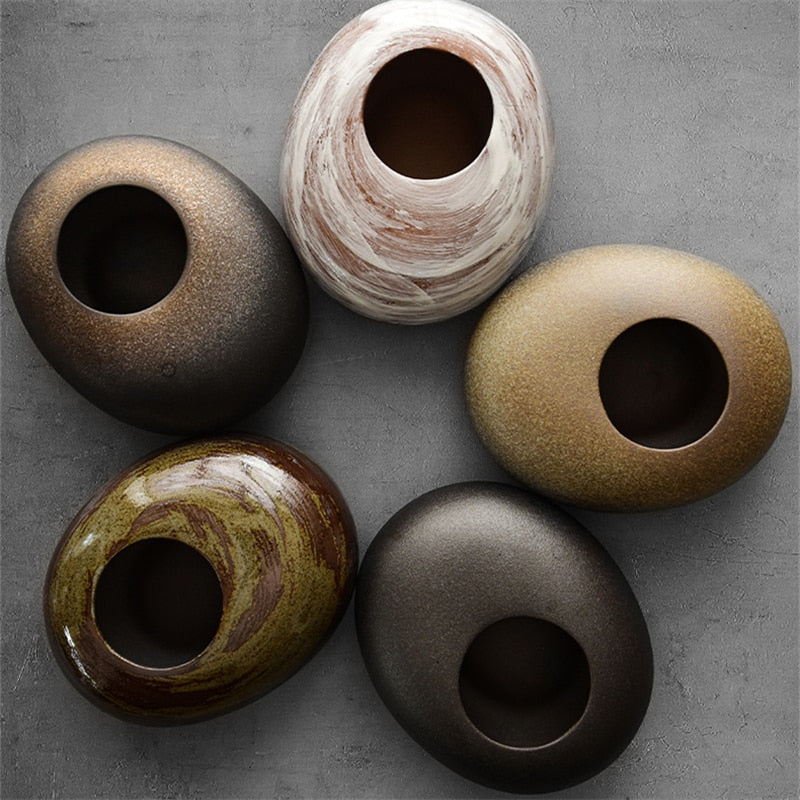Glazed Japanese Ceramic Vases Moderne Vases