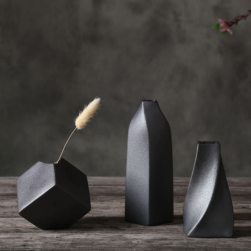 Black Ceramic Japanese Vase Moderne Vases