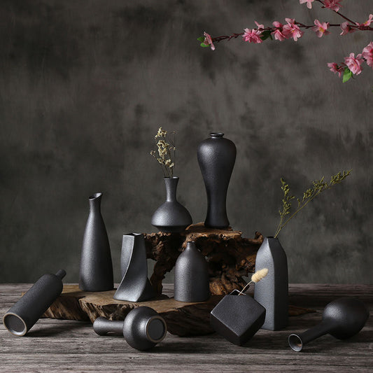 Black Ceramic Japanese Vase Moderne Vases