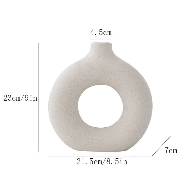 Circular Hollow Ceramic Vase Moderne Vases