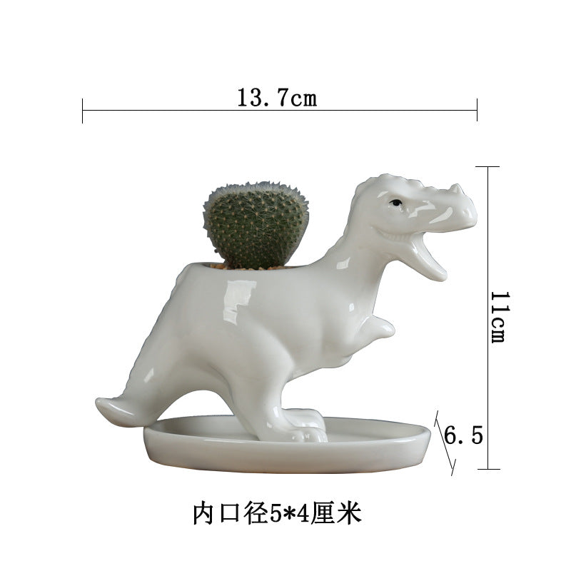 Ceramic Small Dinosaur Plant Pots Moderne Vases