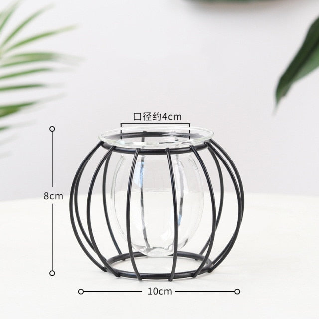 Nordic Glass and Metal Vases Moderne Vases